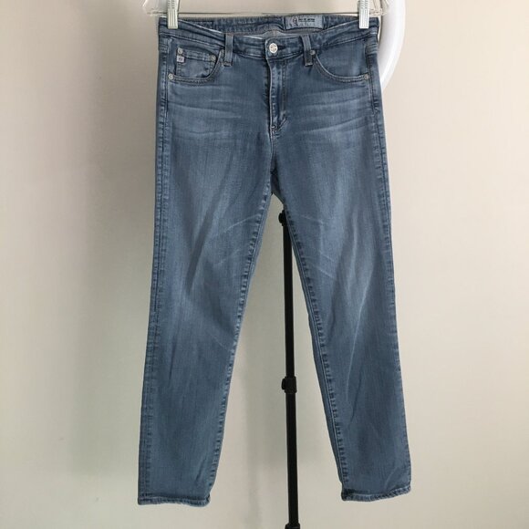 AG ADRIANO GOLDSCHMIED Light Wash The Prima Crop High Rise Waist Cigarette Jeans - Picture 1 of 13